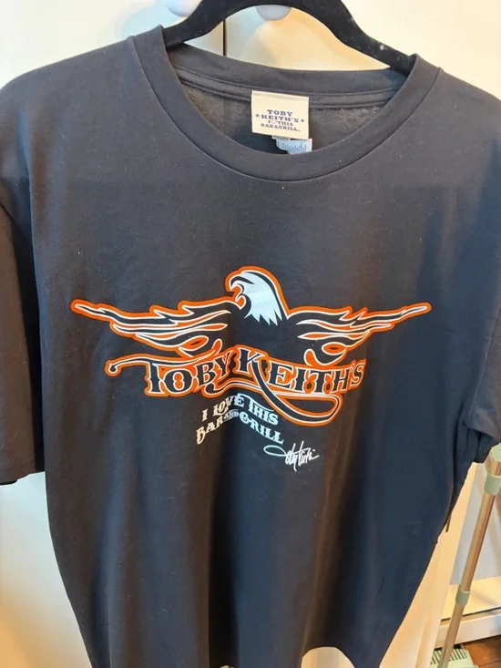 Toby Keith's Black Short Sleeve Graphic Tee with Orange Accent - Picture 5 of 5